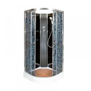 Душевая кабина Deto BМ1590 N (без крыши) BLACK 90х90х208см